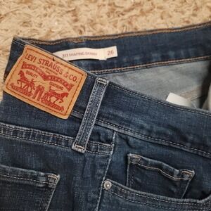 Levi's 311 Shaping Skinny Jeans Women 26 Blue Dark Wash Mid Rise Stretch Denim